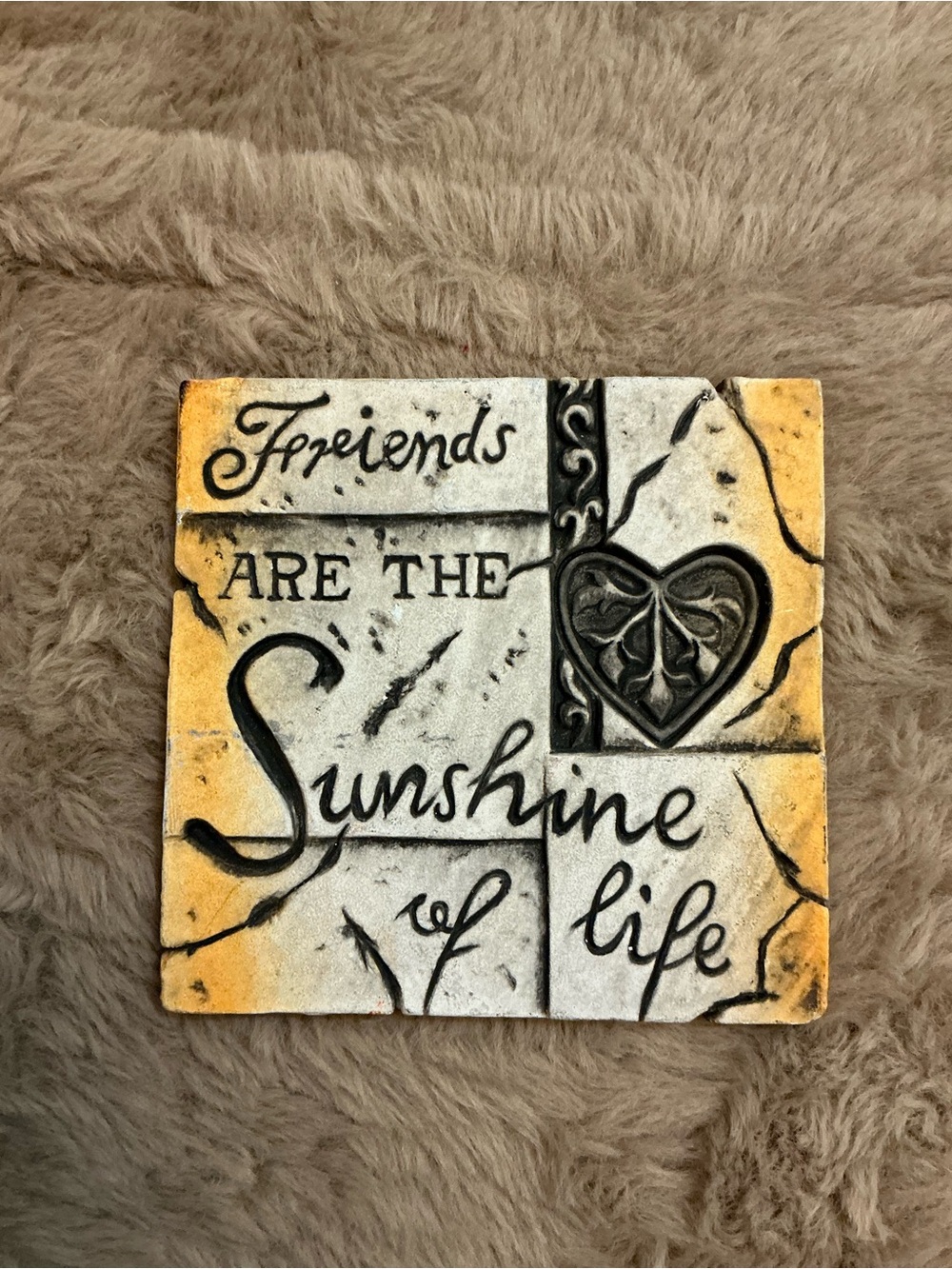 Greenbrier International Friends Are The Sunshine of Life Faux Stone Wall Plaque